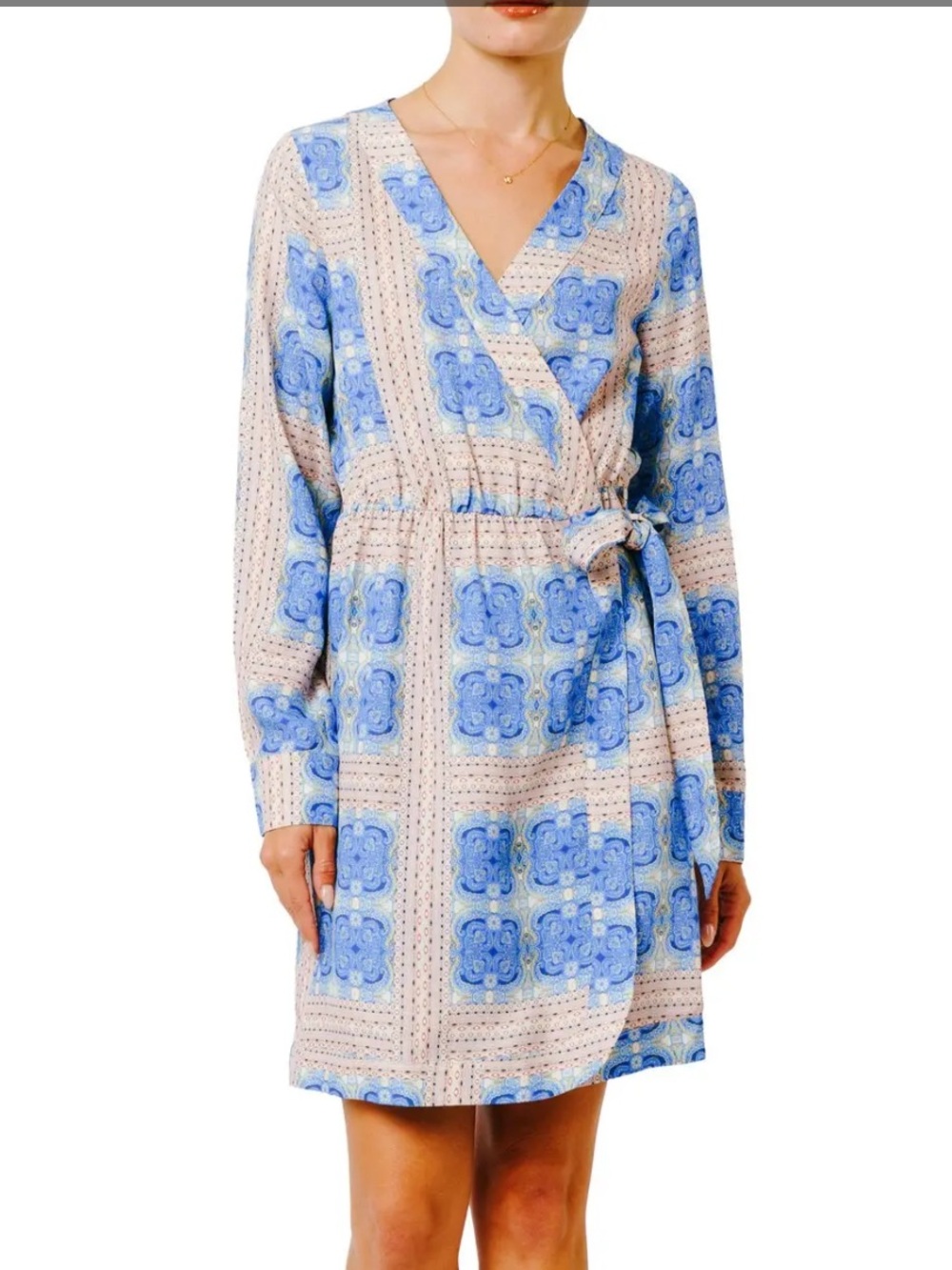 CIEBON Rachelle Blue Patterned Wrap Dress 💙💙